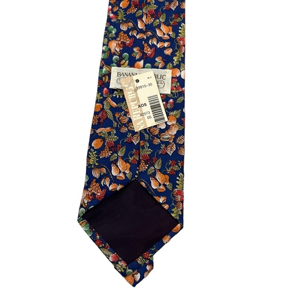 NWT, Vintage Banana Republic Safari & Travel Clothing Co Men's Cotton Floral Tie - Picture 11 of 13